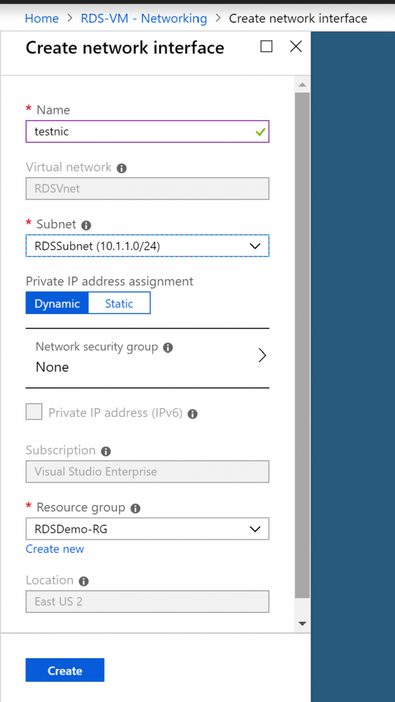 add nic to an azure vm