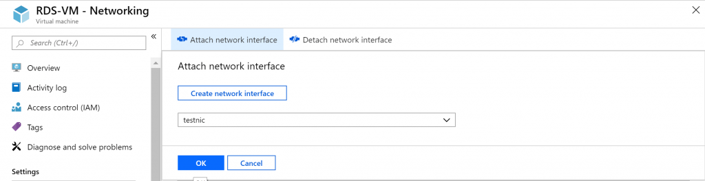 add nic to an azure vm