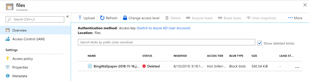 azure storage, azure storage soft delete, azure storage recover deleted data