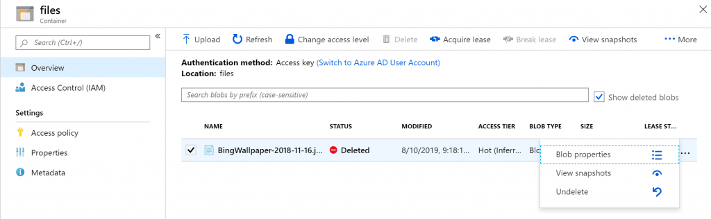 azure storage, azure storage soft delete, azure storage recover deleted data