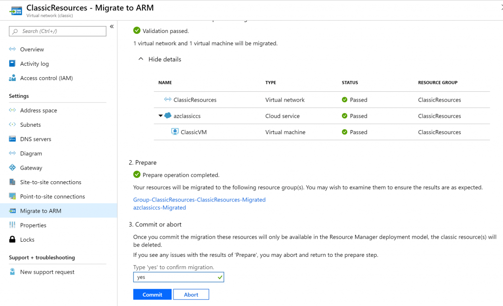 classic azure virtual network, migrate classic to arm, migrate azure classic to arm